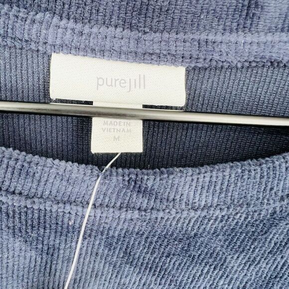 J Jill Ribbed Velvet Navy Blue Sweater Size Medium NWT - Picture 4 of 5